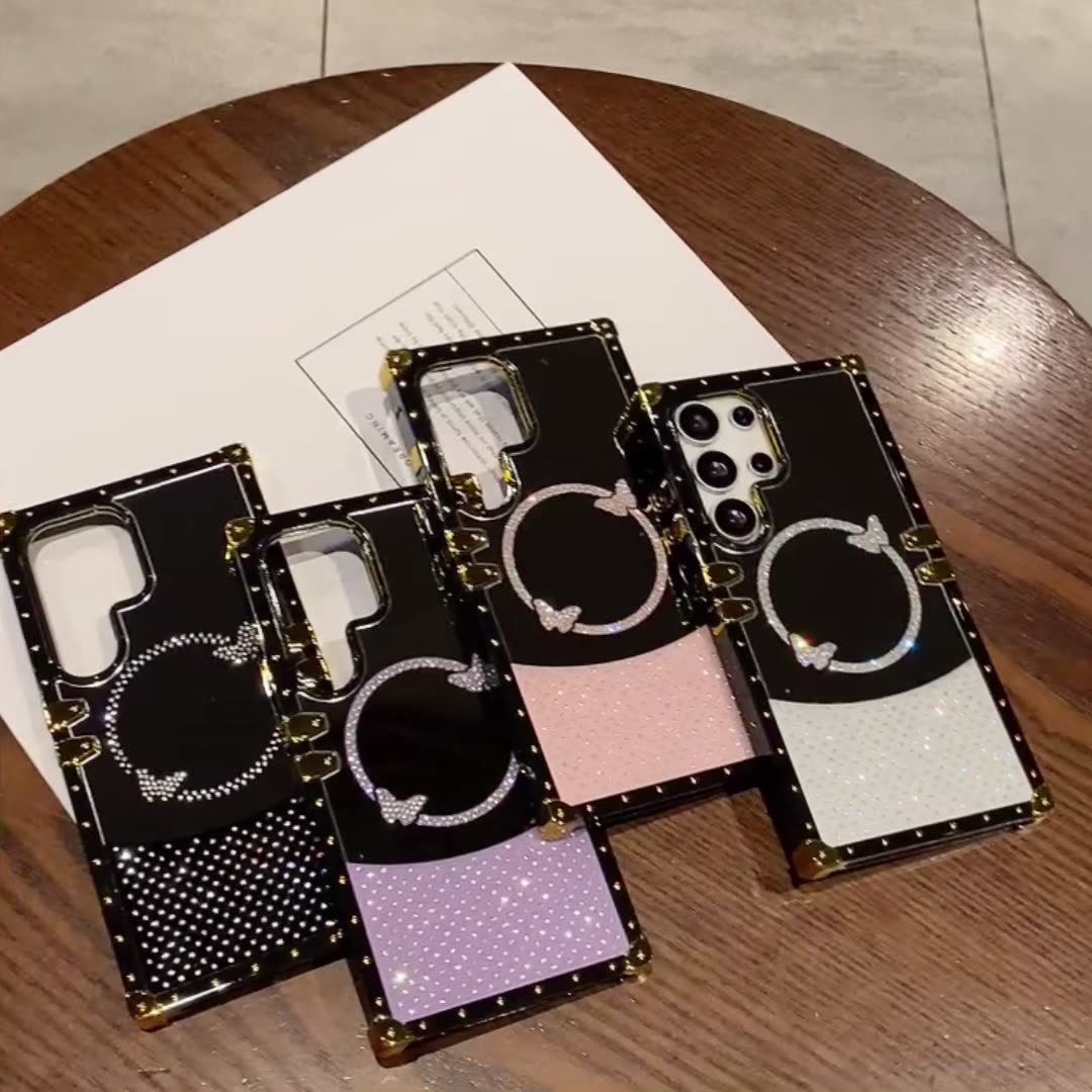 Electroplating mirror diamond butterfly Samsung mobile phone case