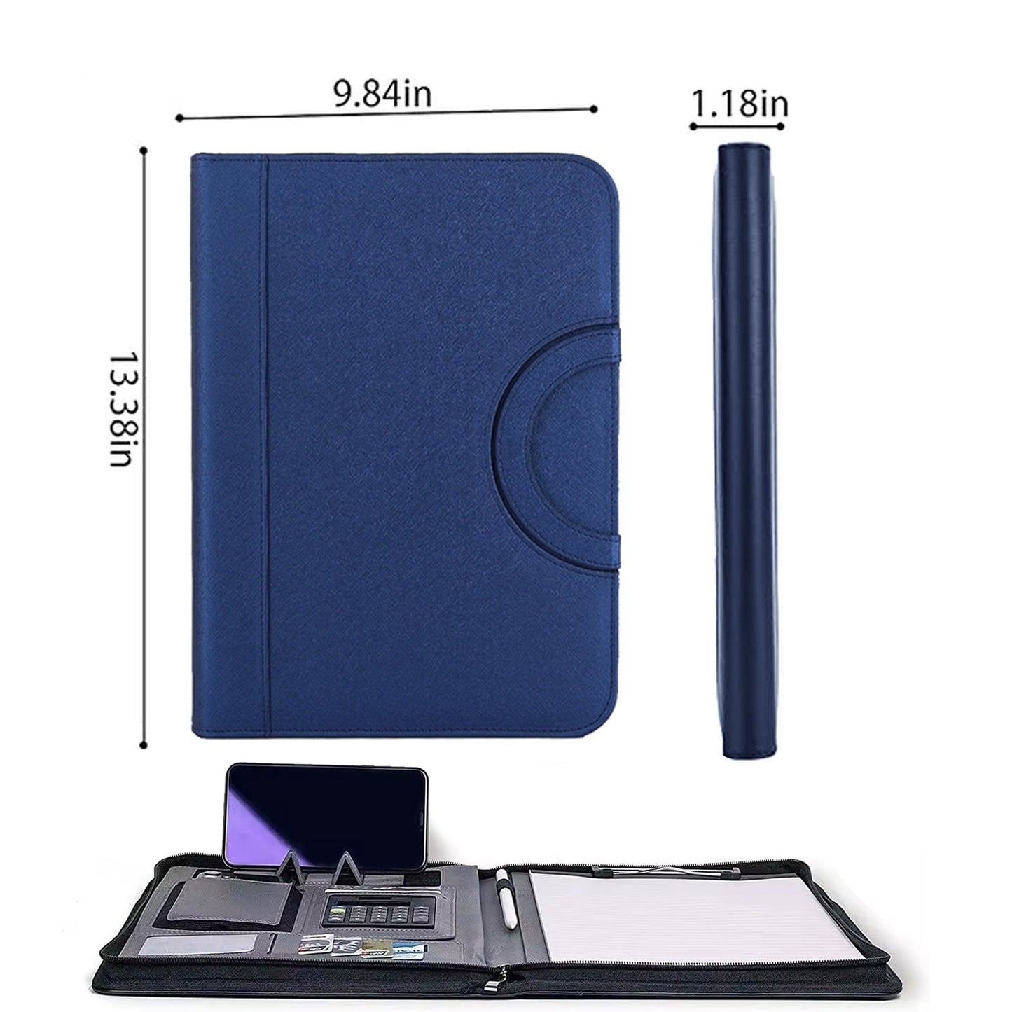 ExecutivePro Leather Portfolio with Notepad