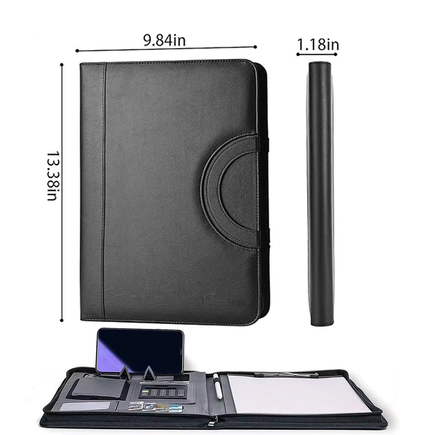 ExecutivePro Leather Portfolio with Notepad