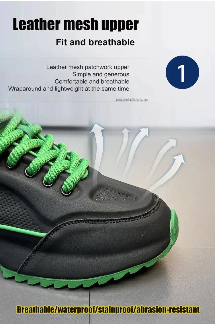 Lightweight, breathable, thick-soled, shock-absorbing men's shoes.