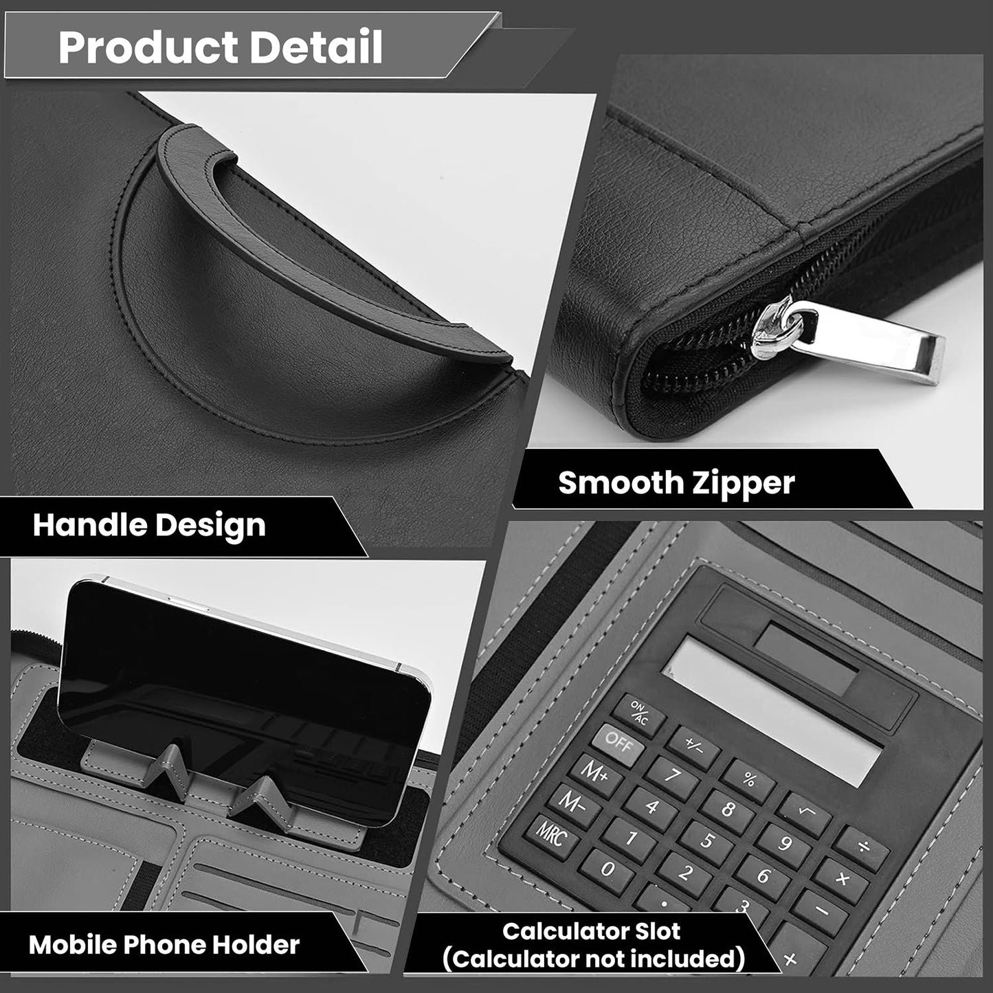 ExecutivePro Leather Portfolio with Notepad