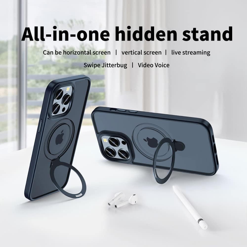 Magnetic integrated bracket metal lens mobile phone case for iPhone 16/15/14/13