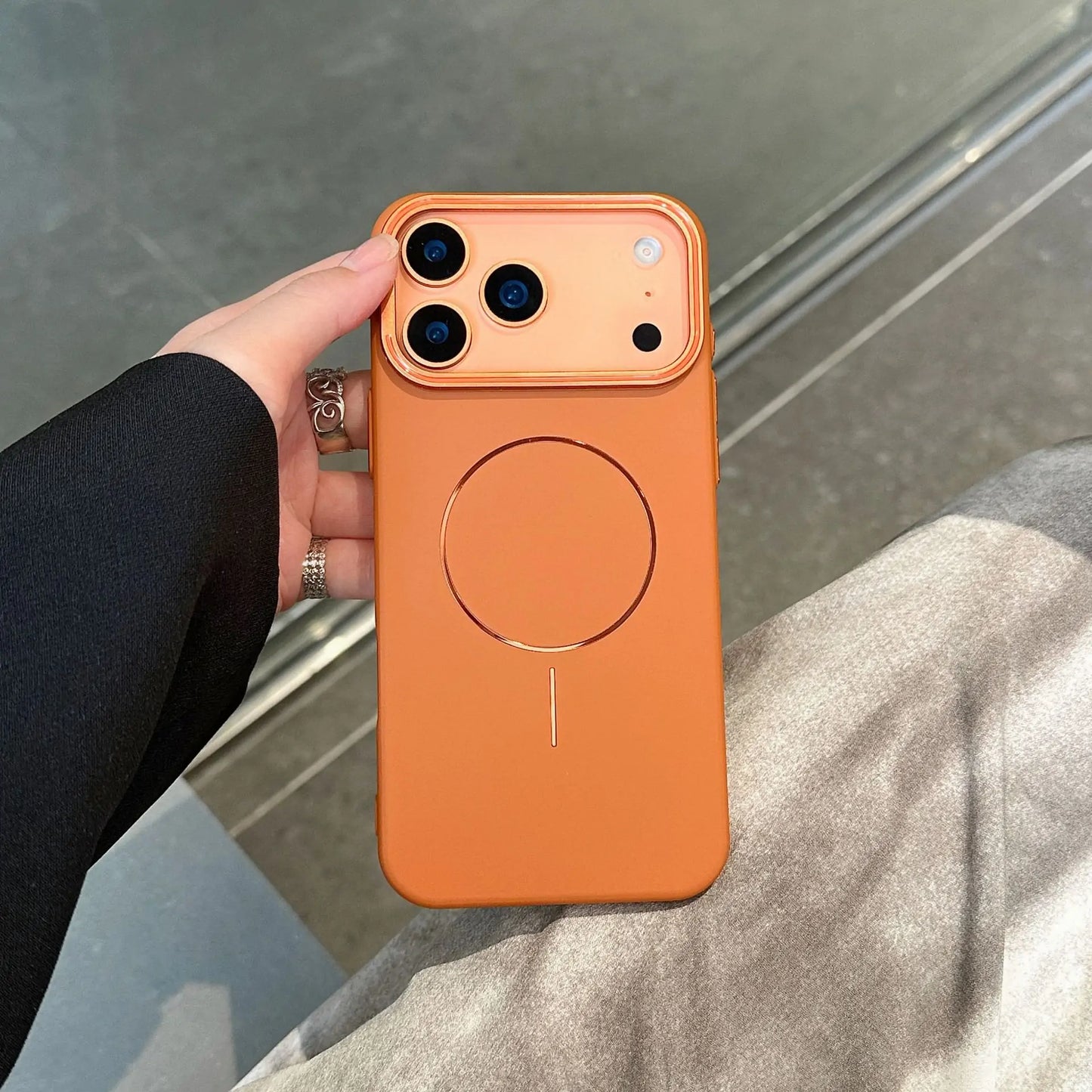 Electroplated Matte Case with MagSafe & Lens Kickstand for iPhone