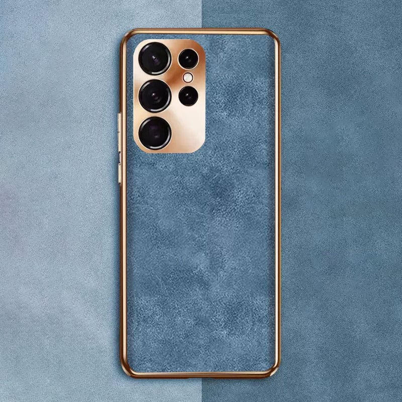 Samsung Series | High-End Luxury Metal Lens Leather Phone Case