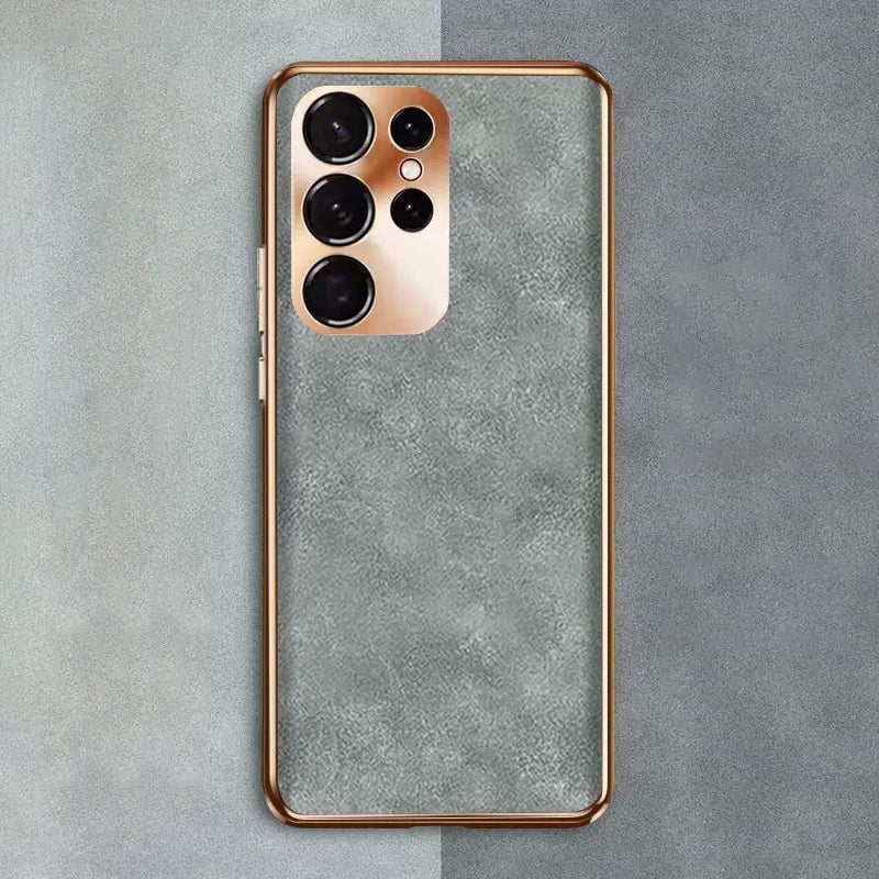 Samsung Series | High-End Luxury Metal Lens Leather Phone Case