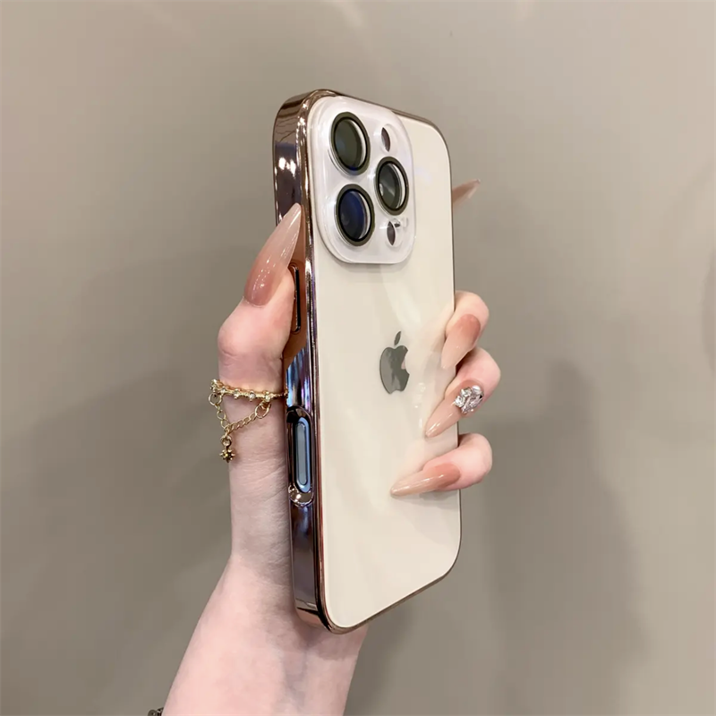Advanced Electroplated Glass Lens Film Case For iPhone