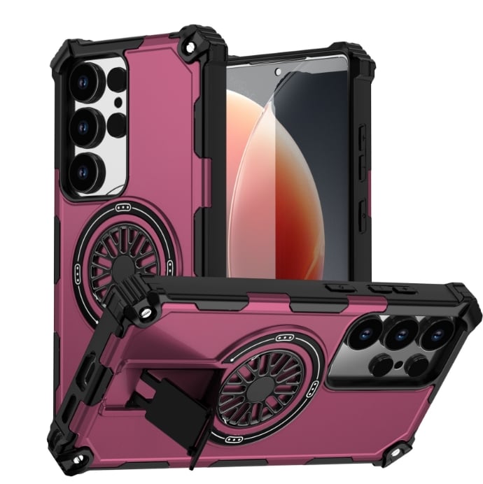 Four-corner Anti-fall Magnetic Bracket Decompression Rotating Gyroscope Case For Samsung