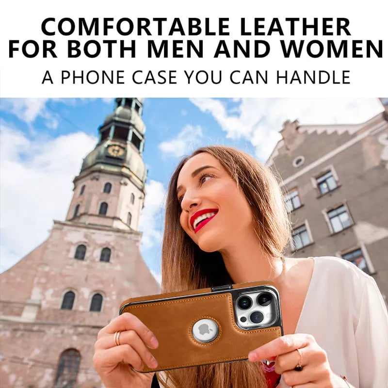 Magnetic Leather Phone Case For iPhone 16
