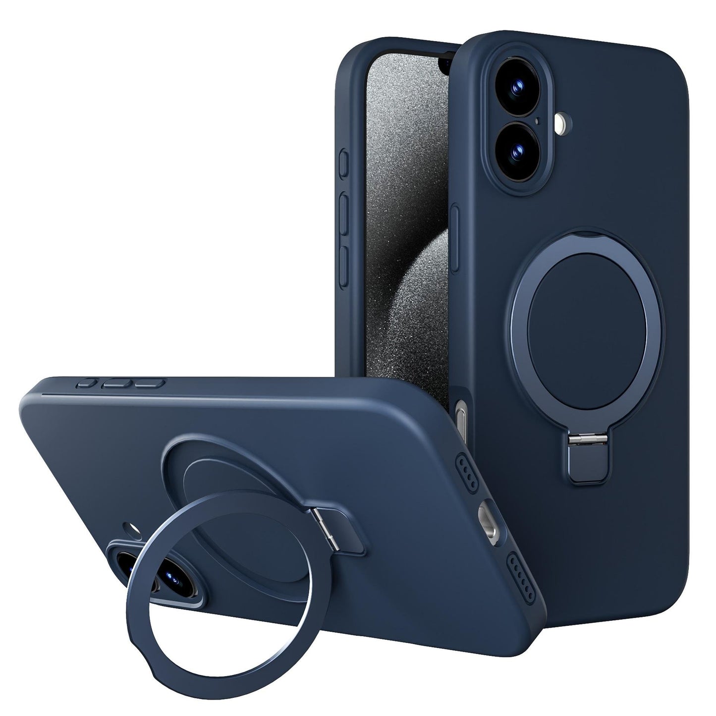 Apple Liquid Silicone Ring Phone Case with Magnetic Kickstand – Unmatched Protection and Seamless MagSafe Compatibility
