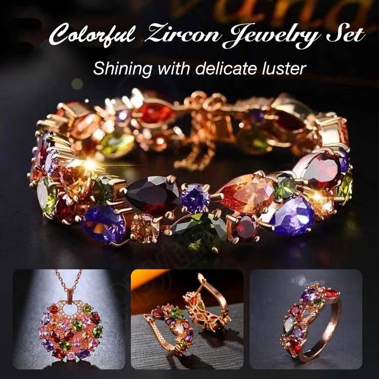 Colored Zircon Jewelry Set