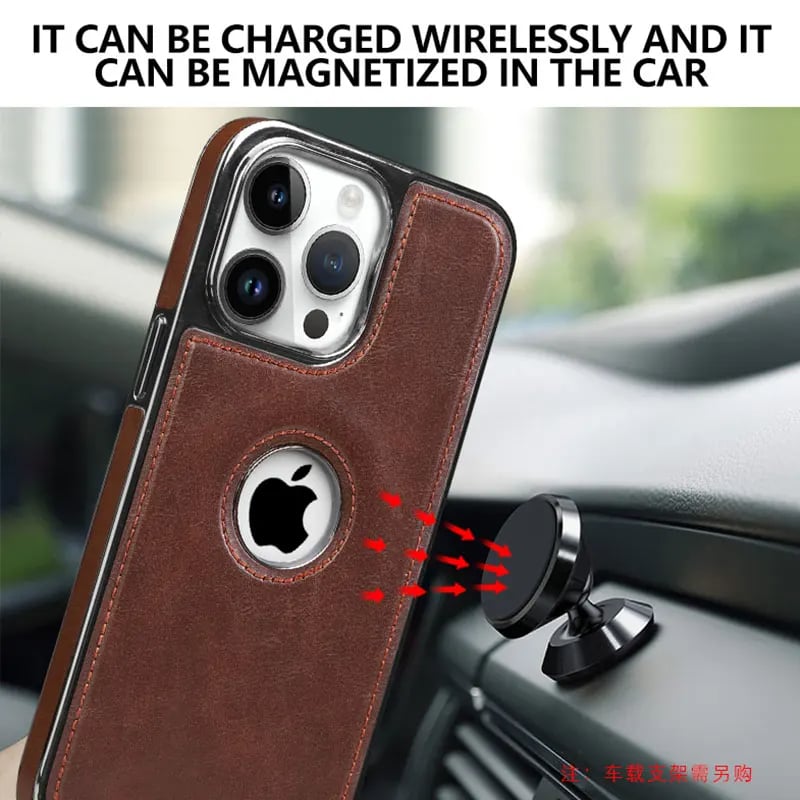 Magnetic Leather Phone Case For iPhone 16