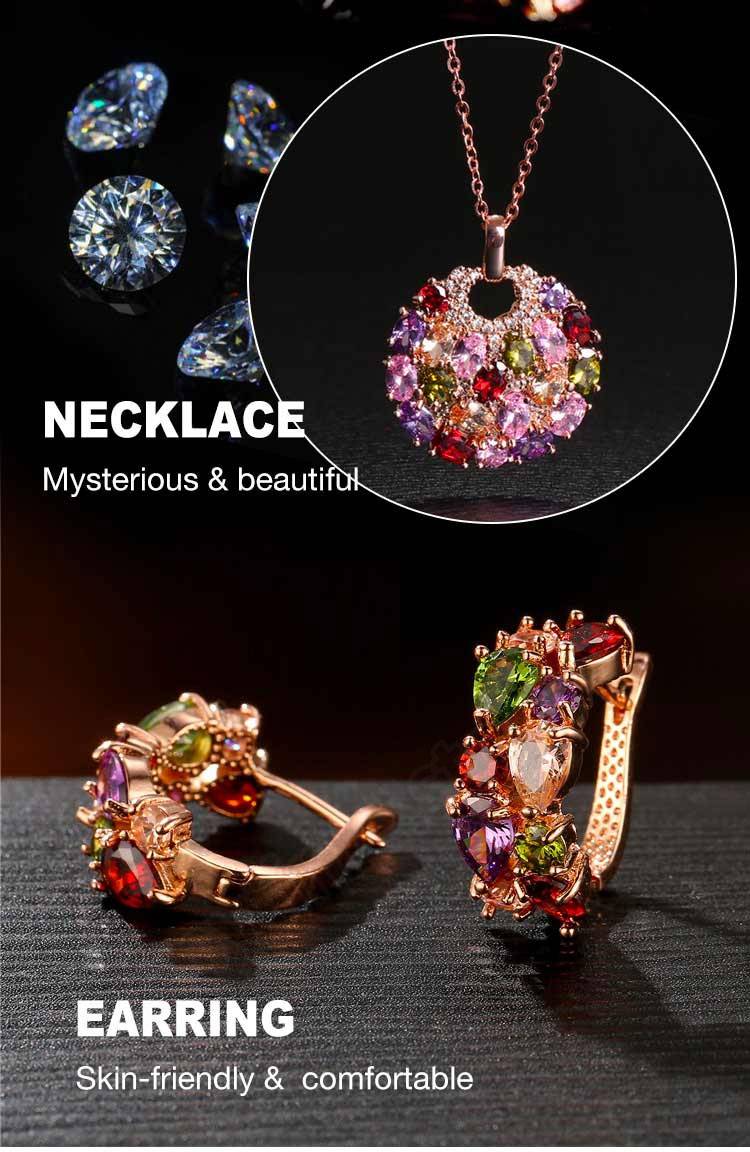 Colored Zircon Jewelry Set