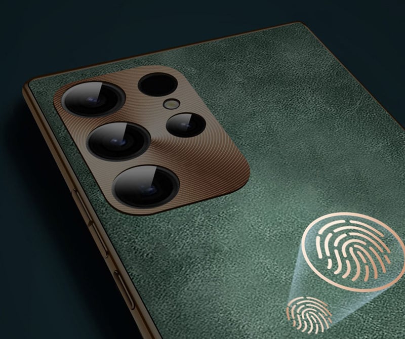 Samsung Series | High-End Luxury Metal Lens Leather Phone Case