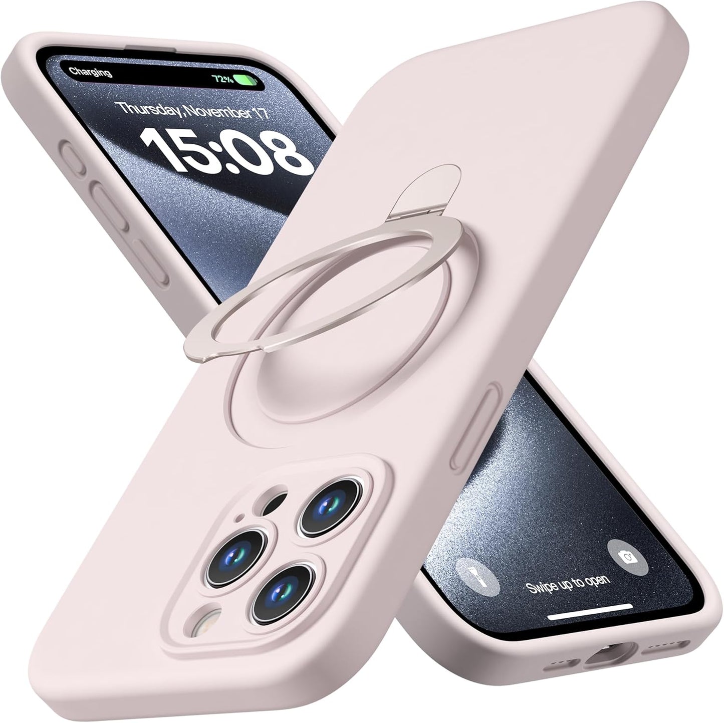 Apple Liquid Silicone Ring Phone Case with Magnetic Kickstand – Unmatched Protection and Seamless MagSafe Compatibility