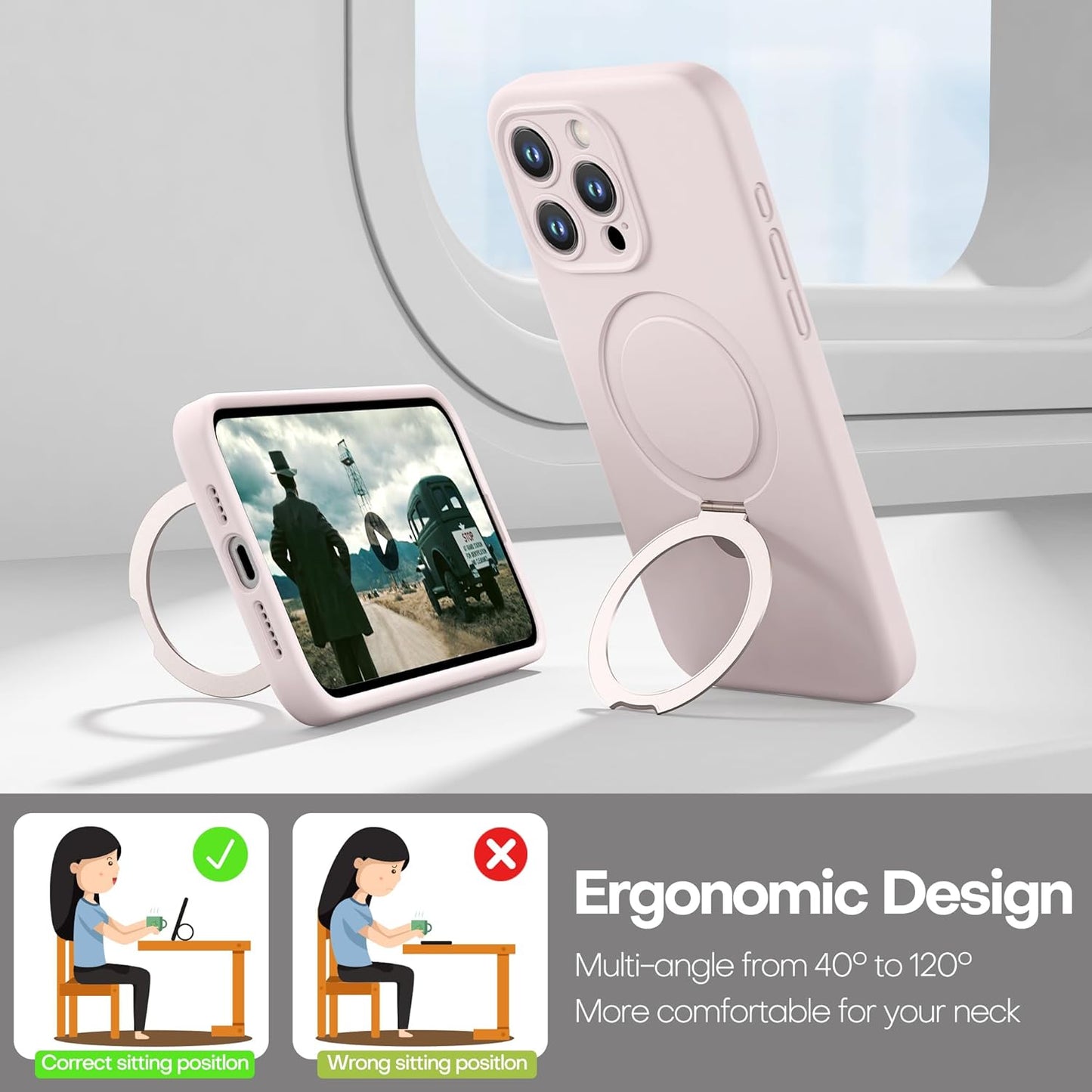 Apple Liquid Silicone Ring Phone Case with Magnetic Kickstand – Unmatched Protection and Seamless MagSafe Compatibility