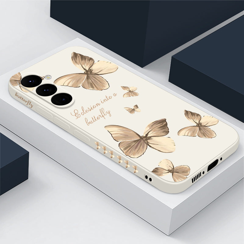 Samsung Retro Butterfly Flower  Silicone Case For A Seris