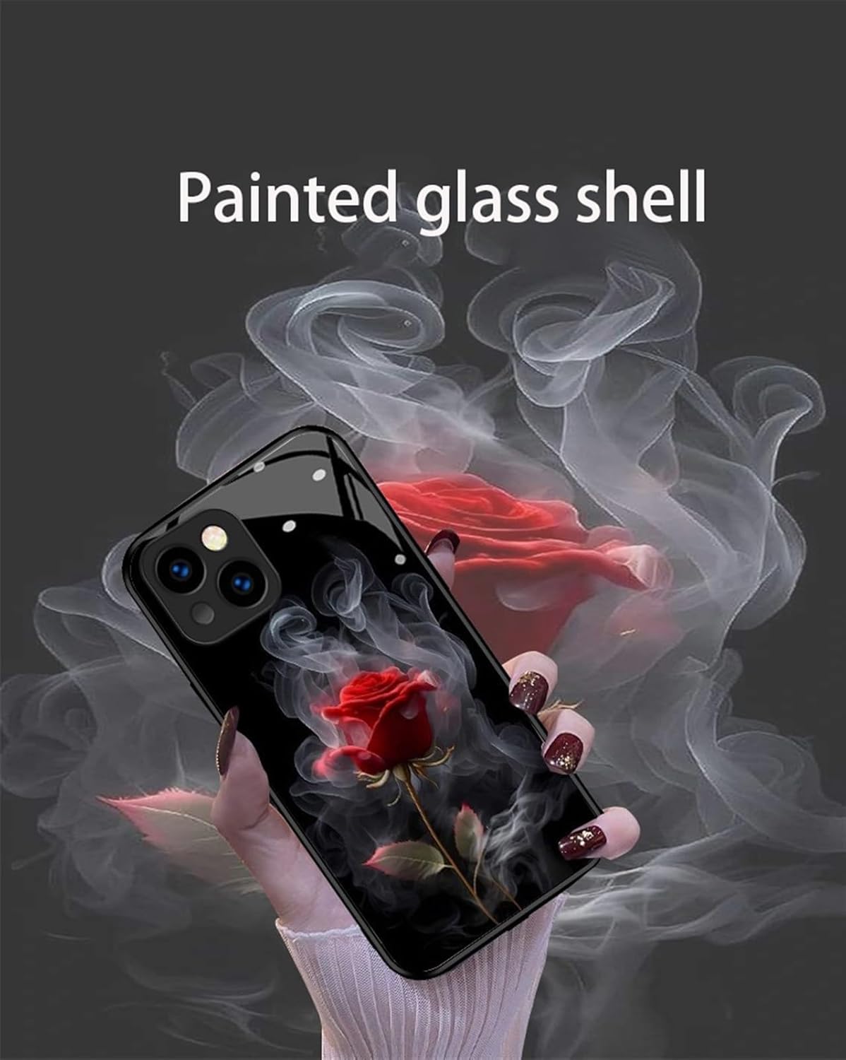 New Smoked red Rose Tempered Glass Suitable for iPhone