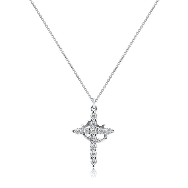🎄Christmas Pre-sale🎁Paved Cross Rotated Crown Necklace