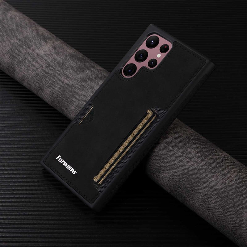 Card slot leather case anti-fall mobile phone case for Galaxy S25/S24/S23/S22/S21 series