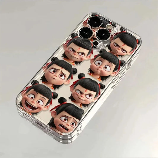 Nezha 2 Cartoon Transparent Phone Case for iPhone