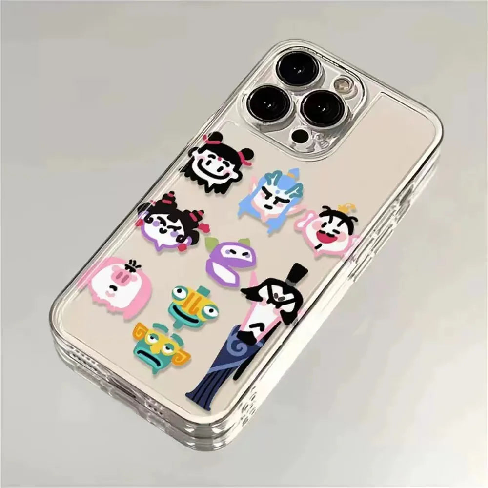 Nezha 2 Cartoon Transparent Phone Case for iPhone