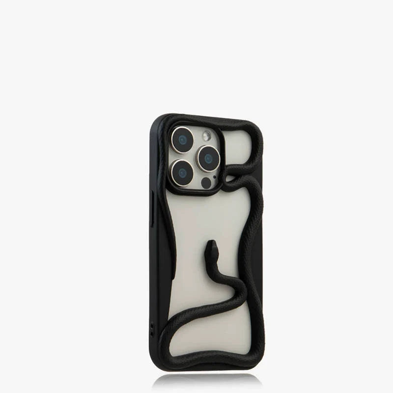 New electroplated silver snake hollow series IPHONE protective case