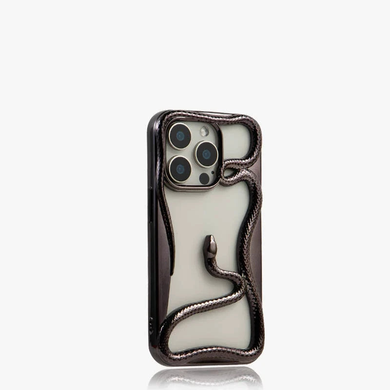 New electroplated silver snake hollow series IPHONE protective case