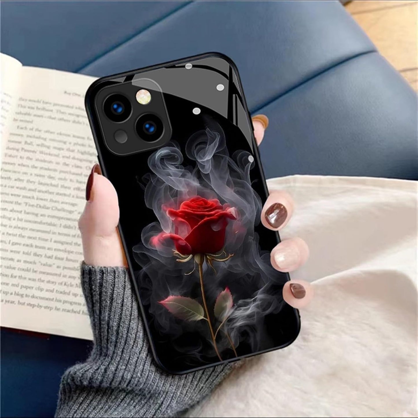 New Smoked red Rose Tempered Glass Suitable for iPhone