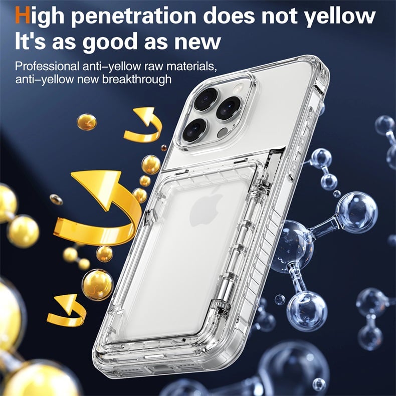 Transparent Phone Case With Photo Card Holder For iPhone 11 12 13 14 15 Series And Samsung S24 S23 Ultra