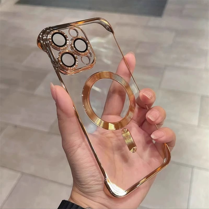 Bezel-less Magnetic Phone Case - Electroplated Half-wrapped Drop-proof