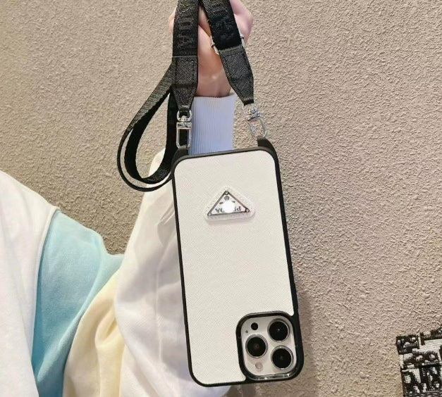 2025 New Trendy Leather Mobile Phone Case With Lanyard Suitable For iPhone