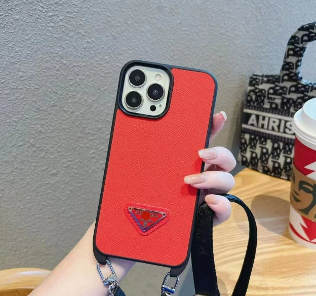 2025 New Trendy Leather Mobile Phone Case With Lanyard Suitable For iPhone