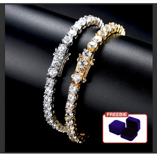 Kadayawan Festival Promo - Sparkling 3MM Moissanite Tennis Bracelet with free jewelry box. Chain length 20cm.