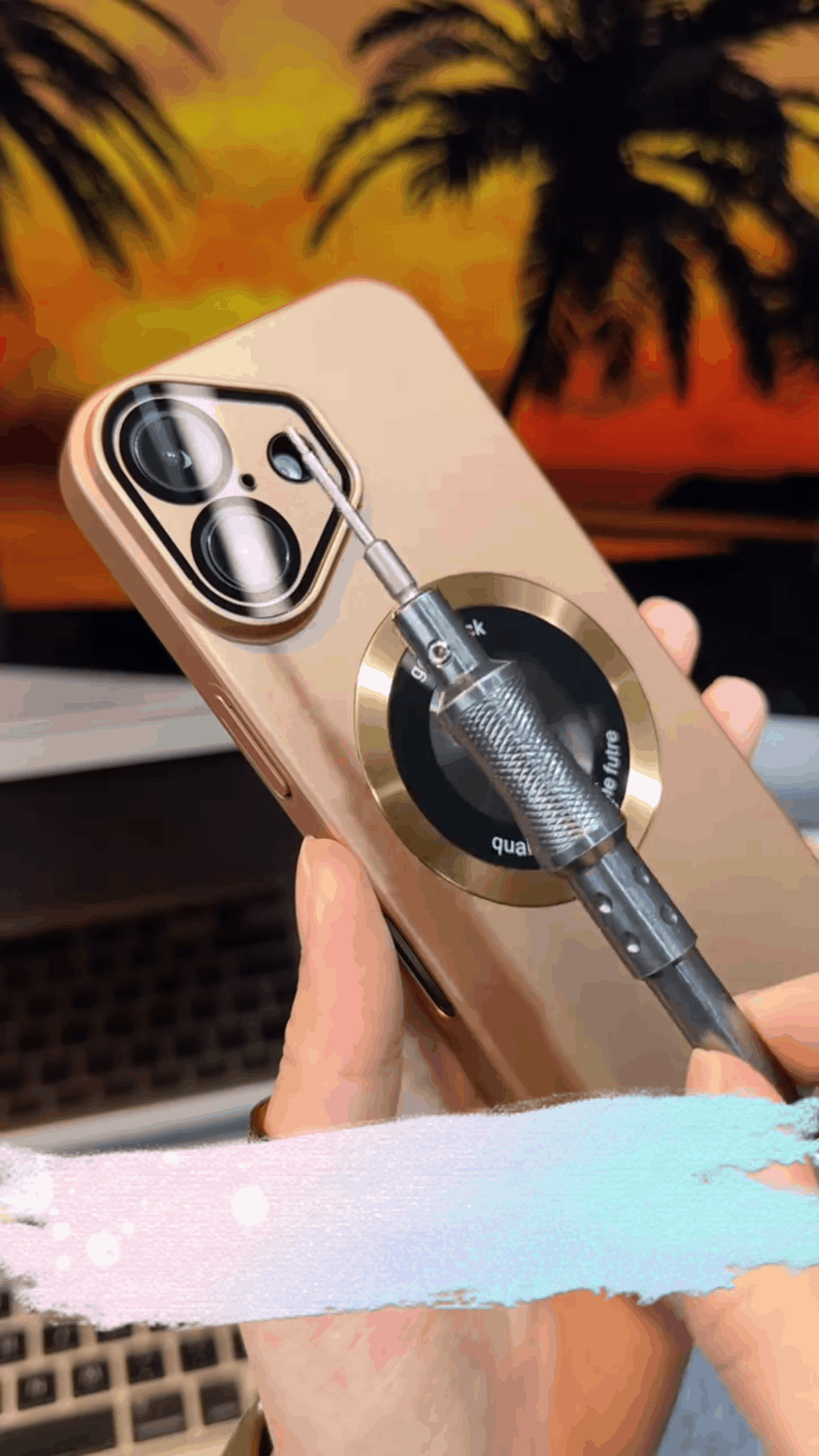 Metallic-Style PC Phone Case | Dust-Proof Mesh | MagSafe Compatible | Built-in Camera Lens Film Protection