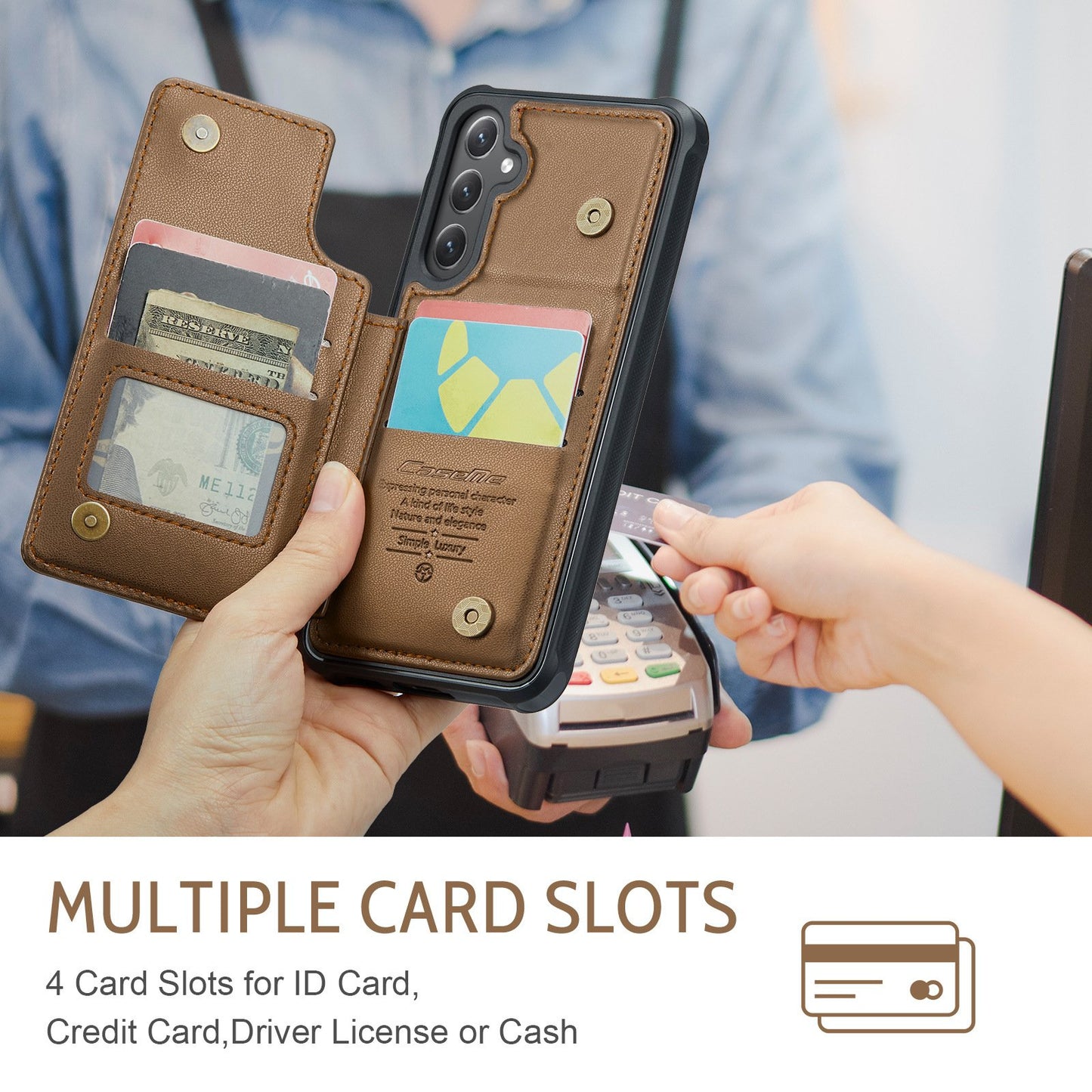 Multifunctional Anti-theft Brush Business Leather Case For Samsung A16