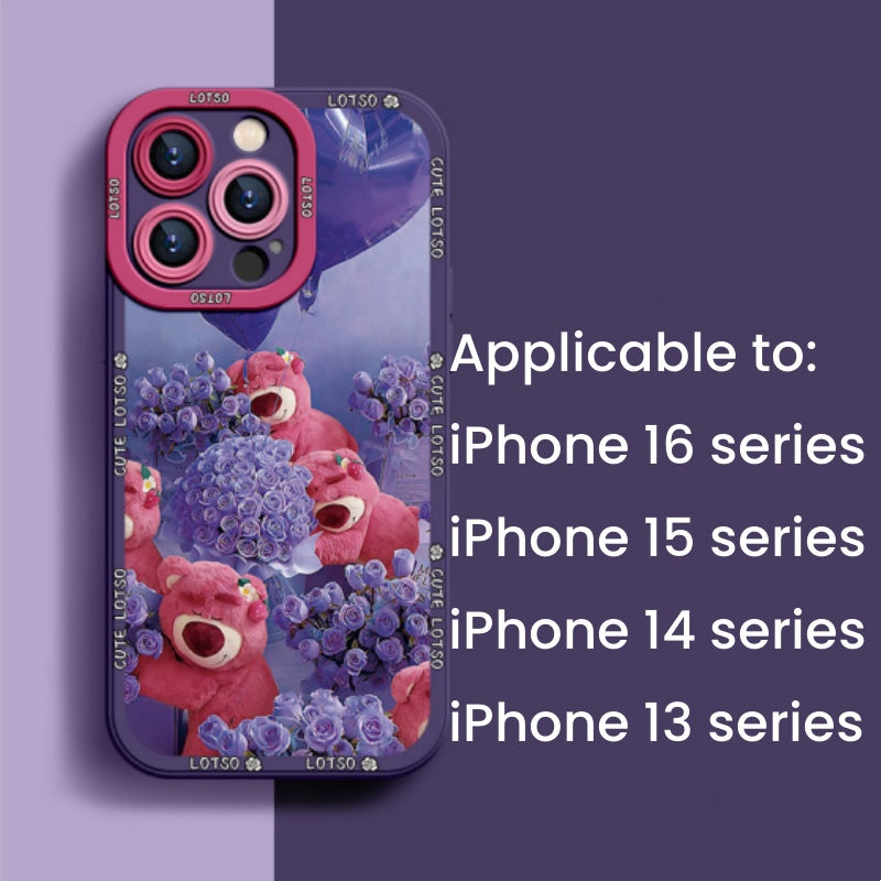 New silicone strawberry bear high-end anti-fall cute mobile phone case
