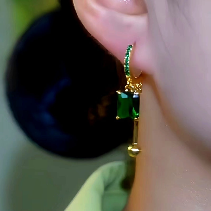 💝14K Gold-Plated Luxury Crystal Square Earrings-BUY 1 GET 1 FREE
