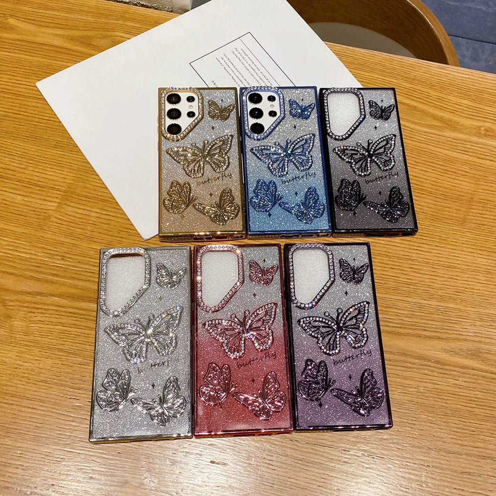 Diamond Butterfly Phone Case For Samsung Galaxy
