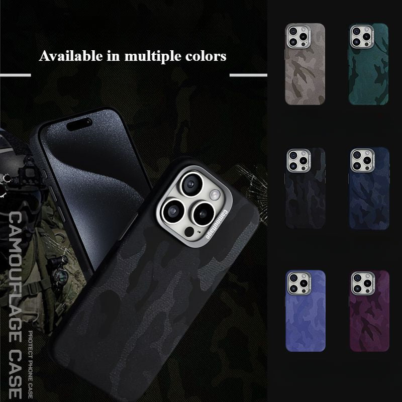Camouflage Leather Anti-fall Mobile Phone Case For iPhone