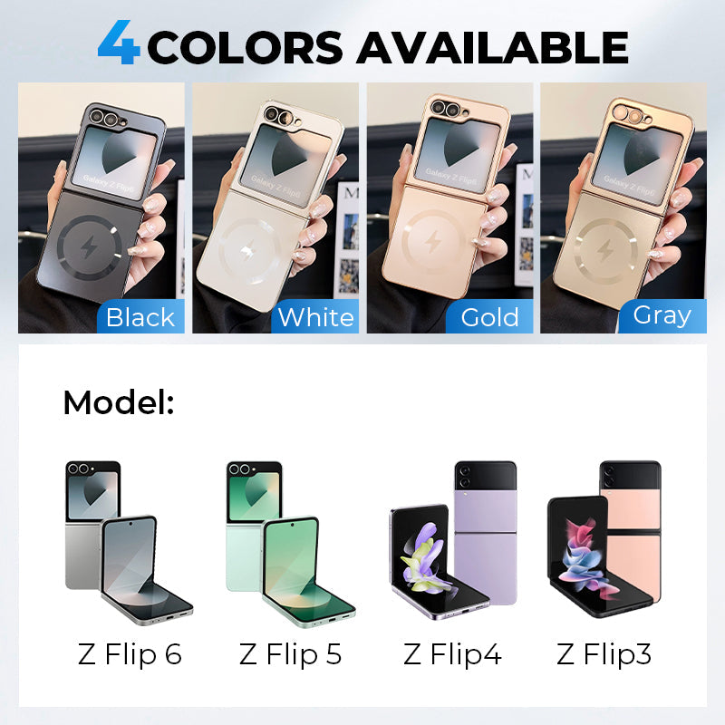 Electroplated Frosted Magnetic Cover for Samsung Galaxy Z Flip Series