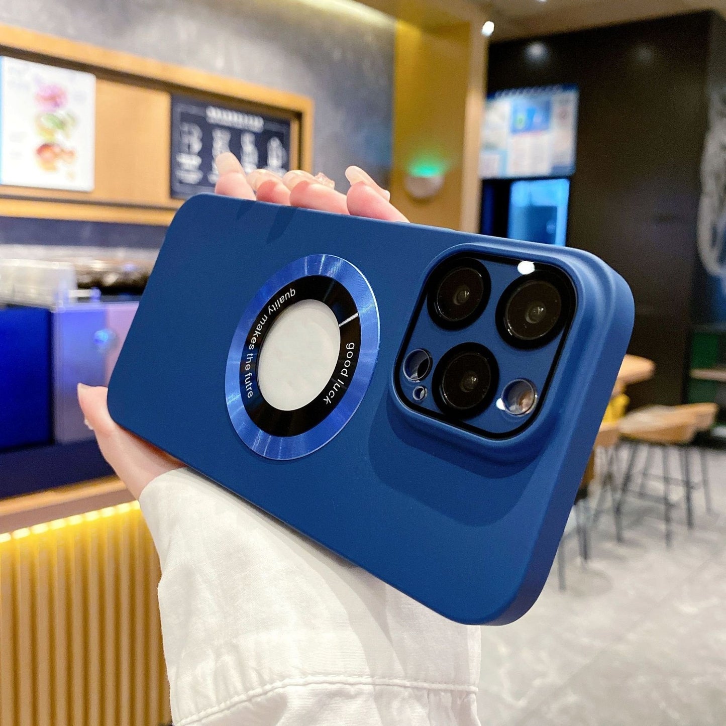 Metallic-Style PC Phone Case | Dust-Proof Mesh | MagSafe Compatible | Built-in Camera Lens Film Protection