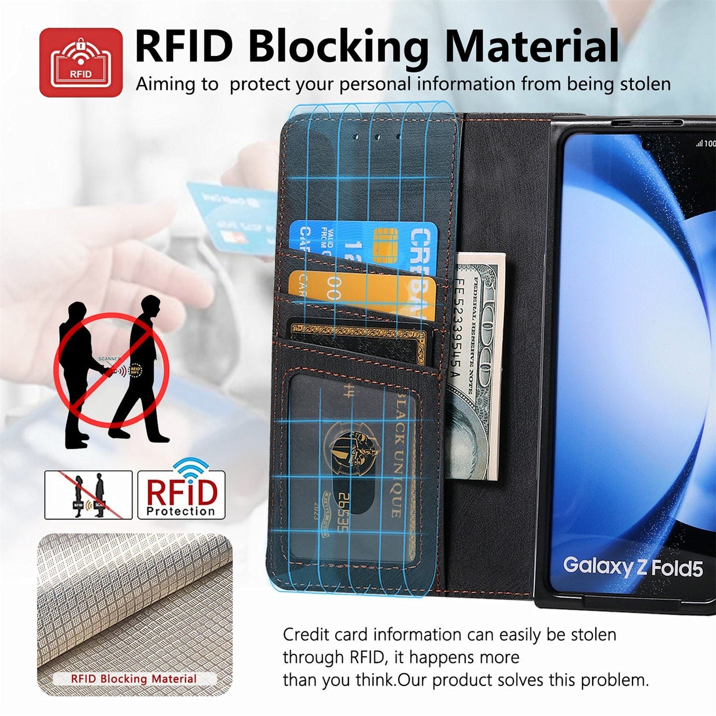 Suitable for Samsung Z Fold6/5/4Mobile Phone Case Magnetic Detachable Leather Case