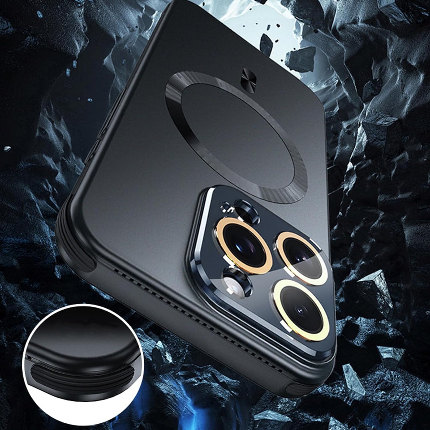 Magnetic Case for iPhone, Slim Frosted Heat Dissipation Phone Case All-Inclusive Lens Protection Cover