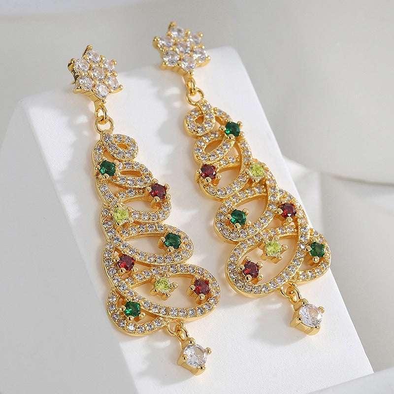 🔥Summer Hot Sale🌊 Shiny Christmas Tree Earrings