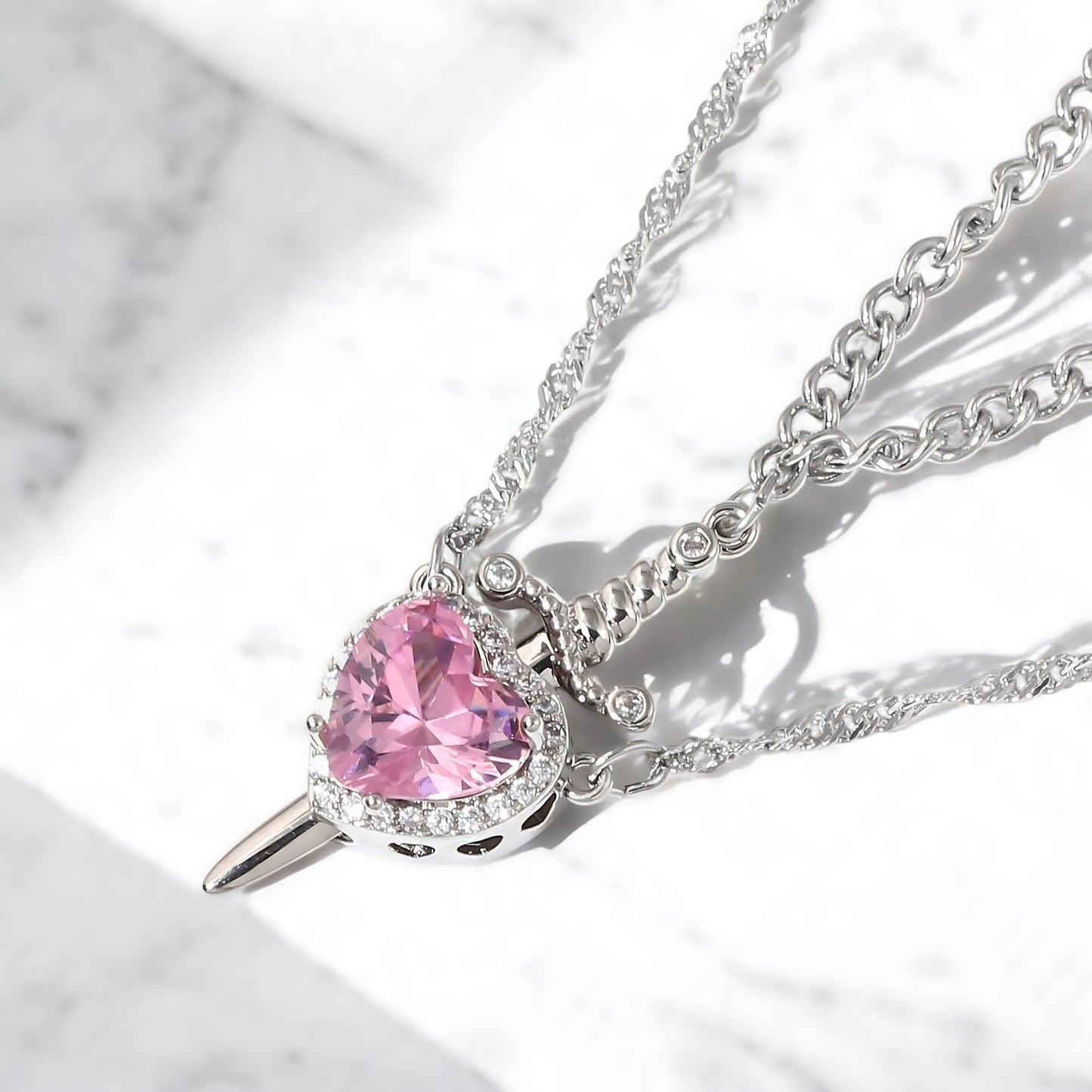 🌹Valentine's Day sale💝Heart and Sword Pendant Necklace - Couple Necklaces