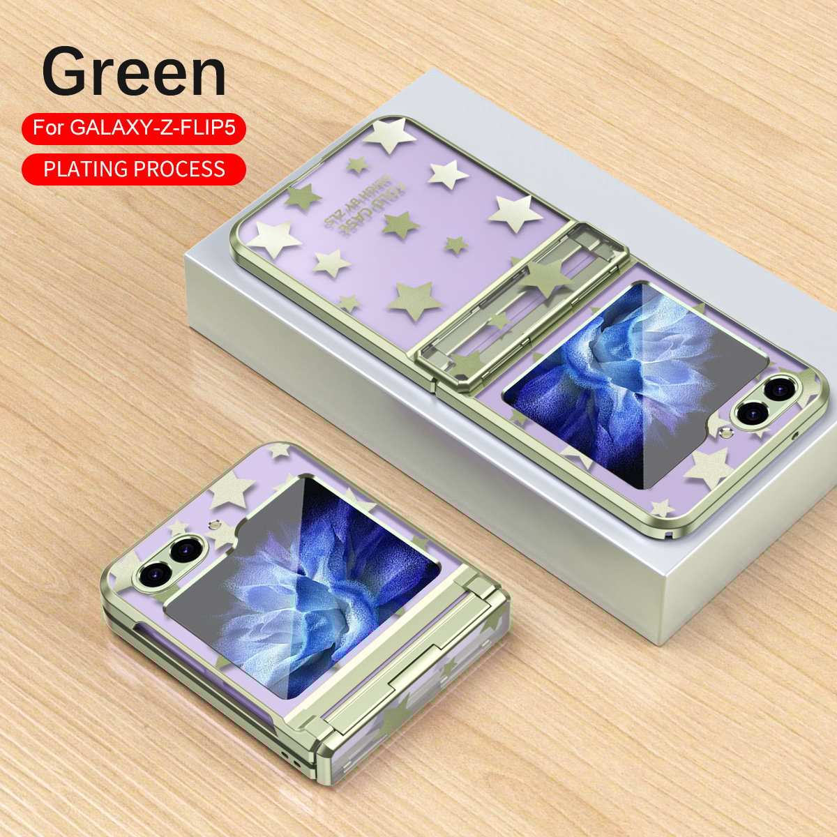 Electroplating starry sky phone case, suitable for Galaxy Z flip 3/Galaxy Z flip 4/Galaxy Z flip 5/Galaxy Z flip 6