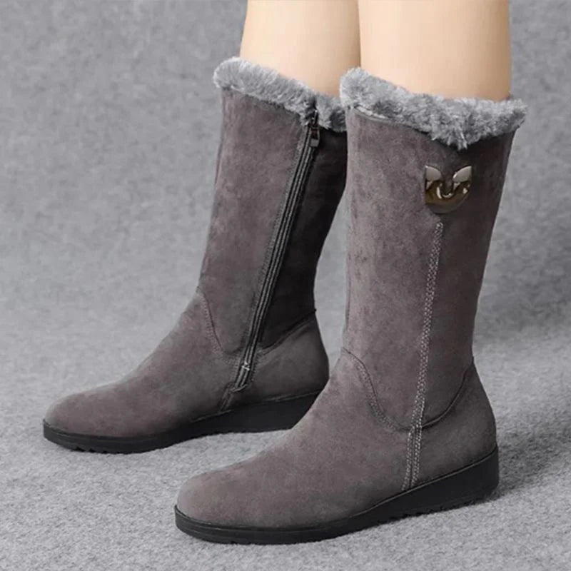 Women's Black Suede Winter Boots