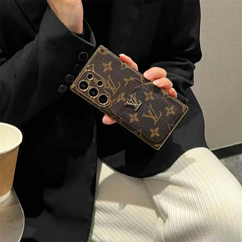 Electroplating Retro Embossed Card Slot Samsung Case