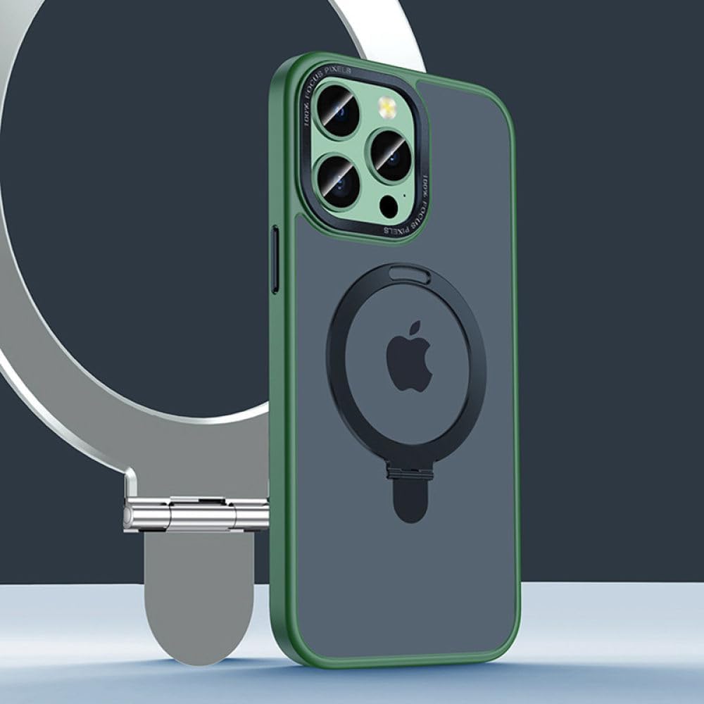 Magnetic integrated bracket metal lens mobile phone case for iPhone 16/15/14/13