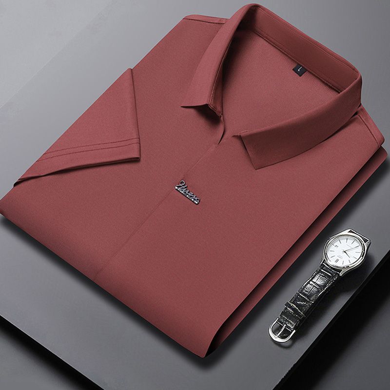 đHot Sale 49% OFFâłMenâs Casual Lapel Breathable Wrinkle-free T-shirt